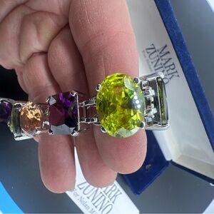 Mark Zunino Elegant Multicolor Gemstone Sterling Bracelet